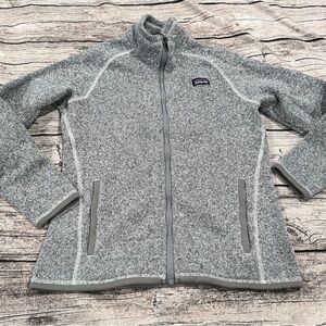 Unisex Kids’ Patagonia Gray Knit Better Sweater Full Zip Size XL (14)